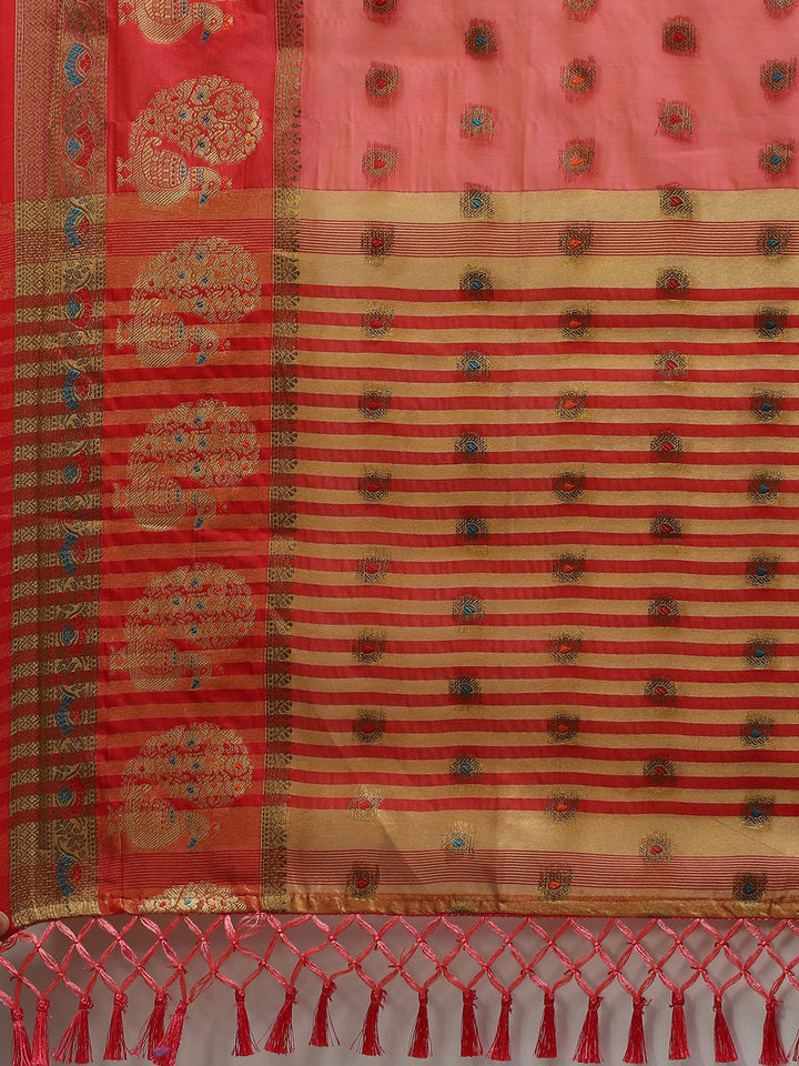 Zari Booti Cotton Woven Saree