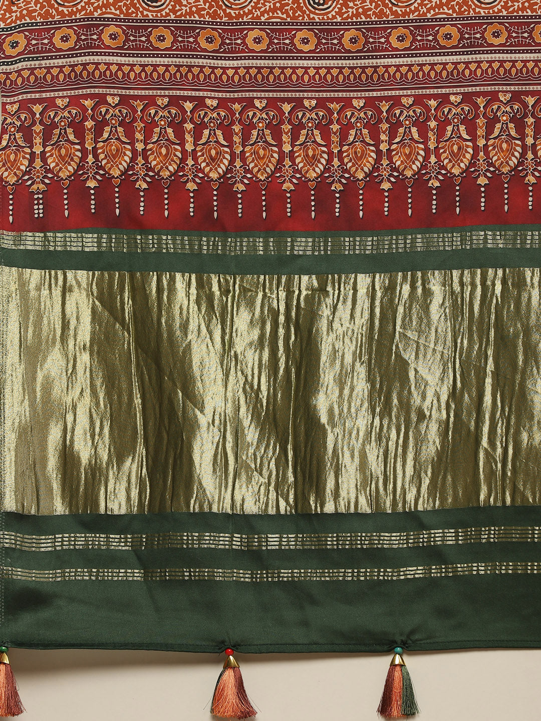 Bandhani Printed Satin Saree