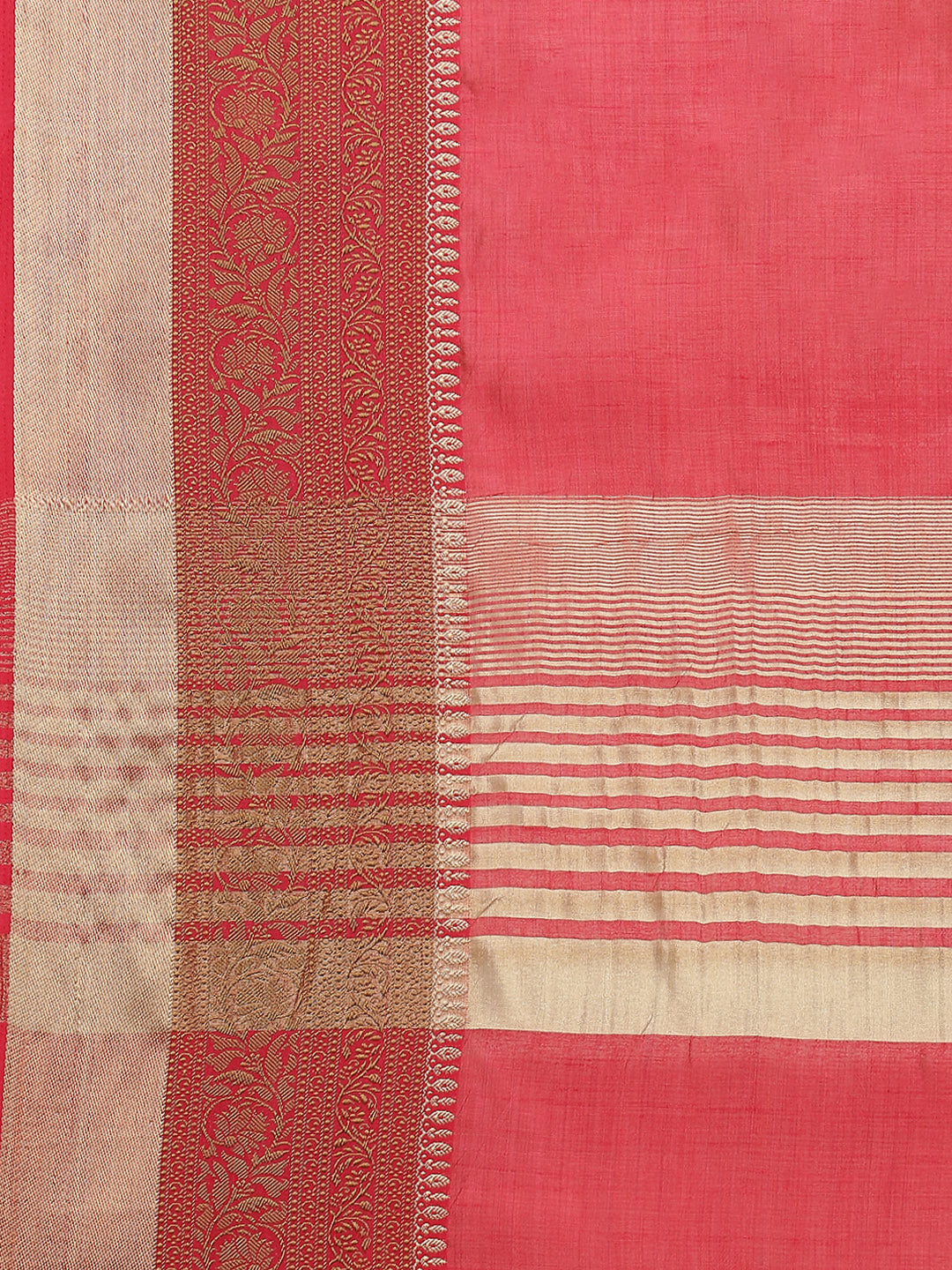 Plain Zari Border Handloom Woven Saree