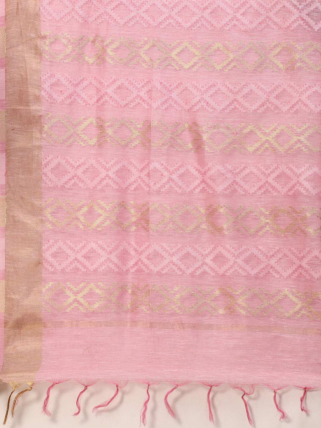 Resham Border Linen Woven Saree