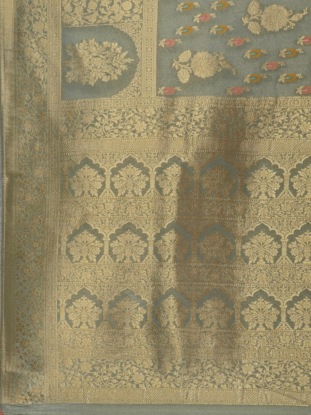 Zari Booti Organza Woven Saree