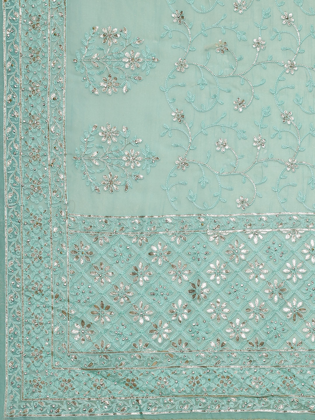 Resham Jaal Embroidered Organza Saree