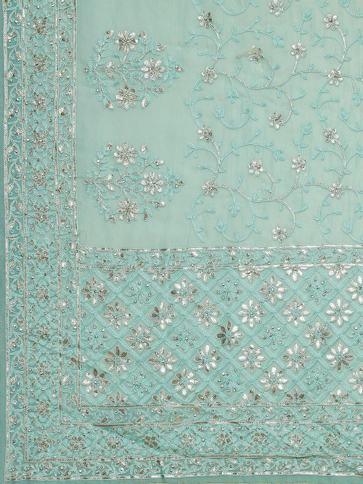 Resham Jaal Embroidered Organza Saree