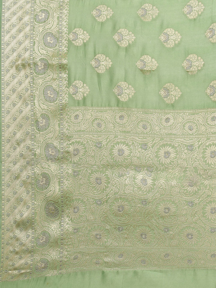 Zari Border Booti Cotton Woven Saree