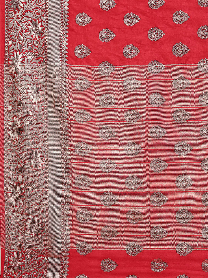Zari Border Booti Handloom Woven Saree