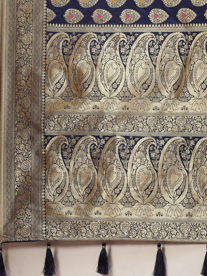 Zari Border Booti Handloom Woven Saree