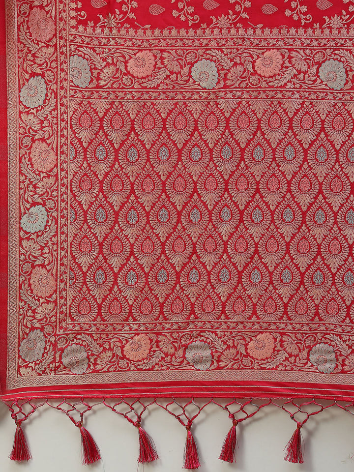 Zari Jaal Handloom Woven Saree