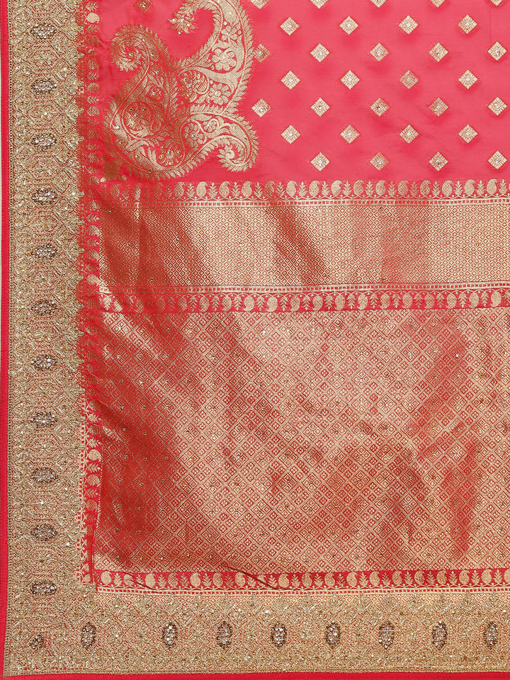 Stone Work Embroidered Banarasi Saree