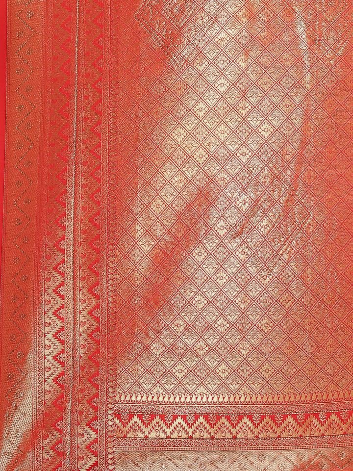 Art Handloom Saree with Brocade Zari Jaal Border