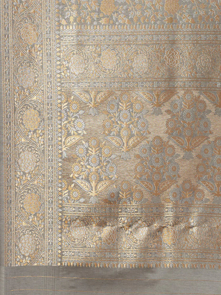 Brocade Zari Jaal Handloom Woven Saree
