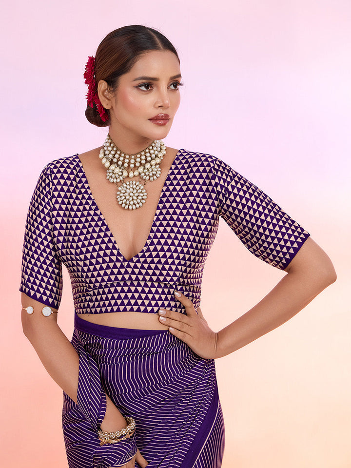 Printed Satin Saree