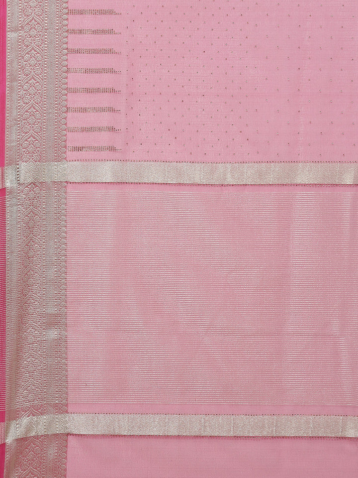 Stone Work Organza Plain Saree