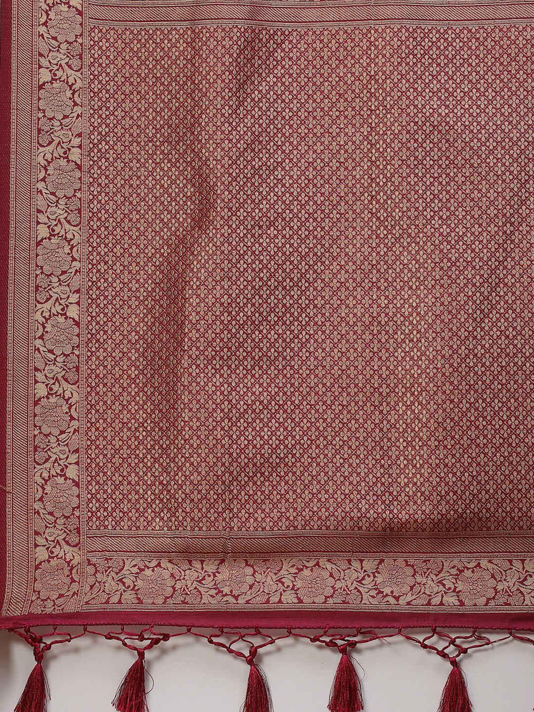 Brocade Zari Booti Art Handloom Woven Saree