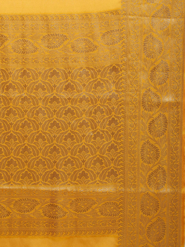 Plain Zari Border Georgette Saree