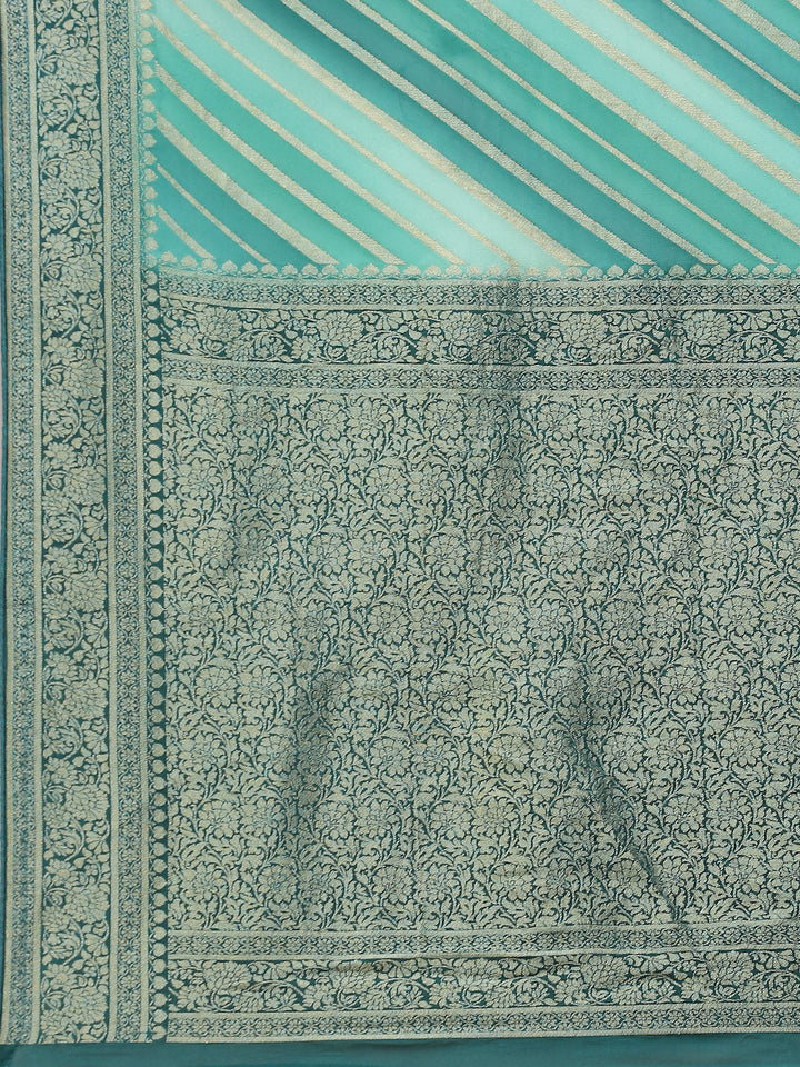 Stripes Zari Jaal Banarasi Plain Saree