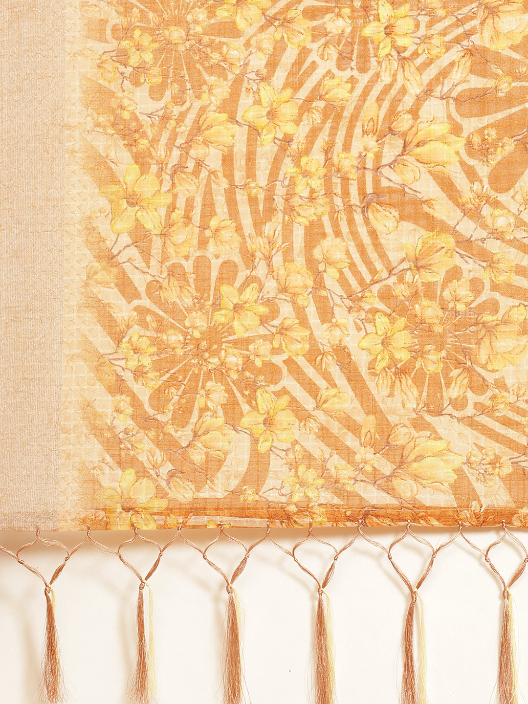 Digital Floral Printed With Zari Border Cotton Saree