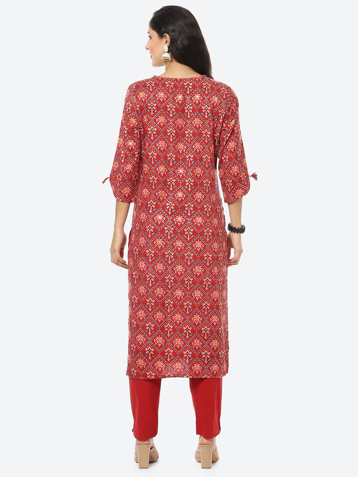 Printed Cotton Kurti With Pant