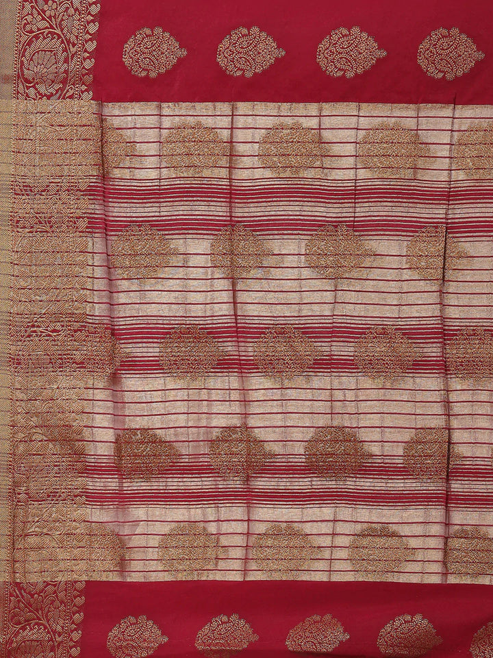Zari Border Booti Handloom Woven Saree