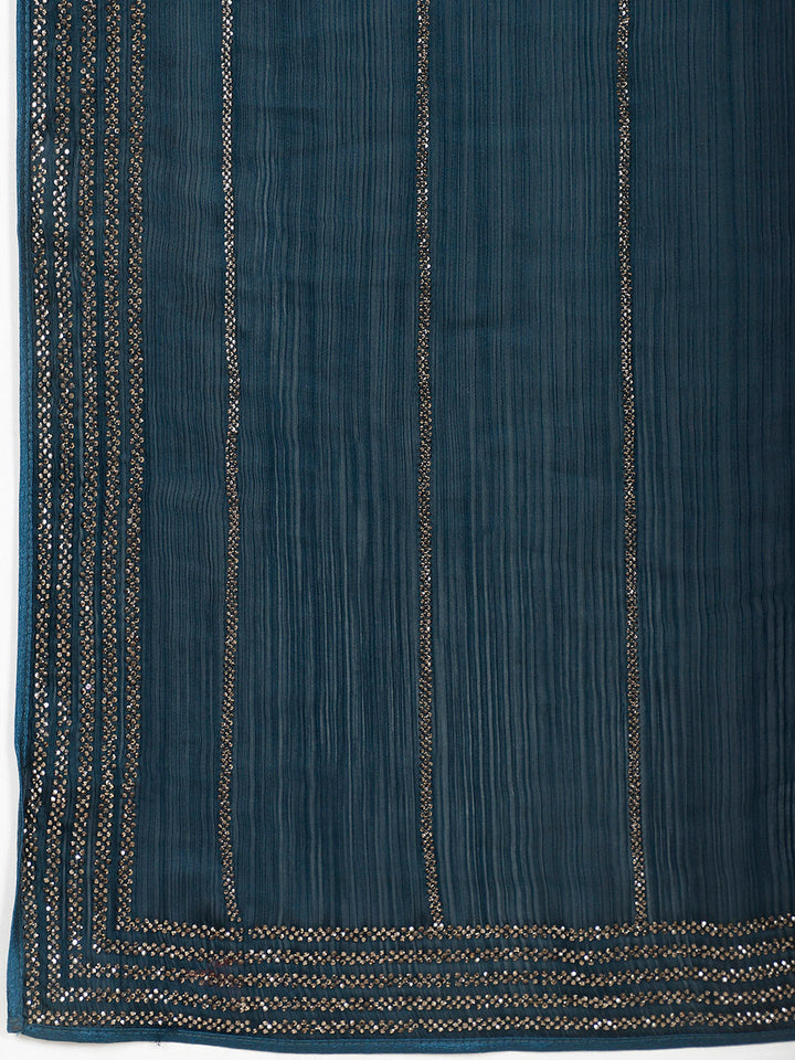 Stone Embroidered Chiffon Saree