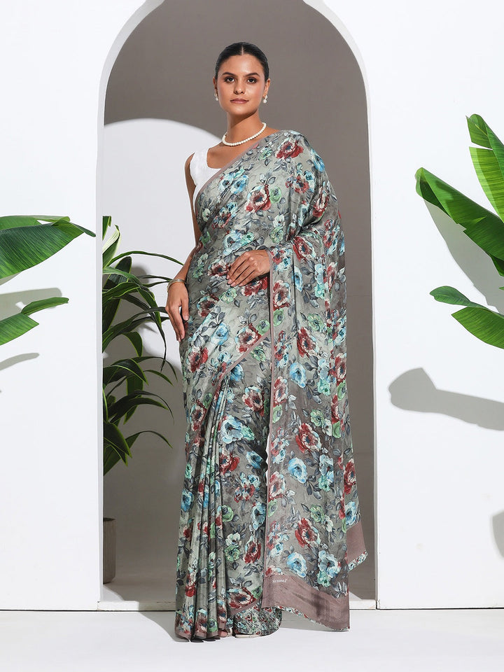 Digital Printed Crepe Saree