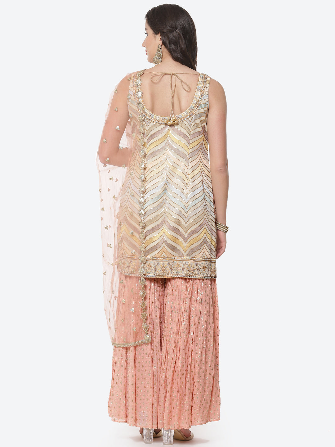 Sequence Georgette Stitched Salwar Kameez With Net Booti Dupatta