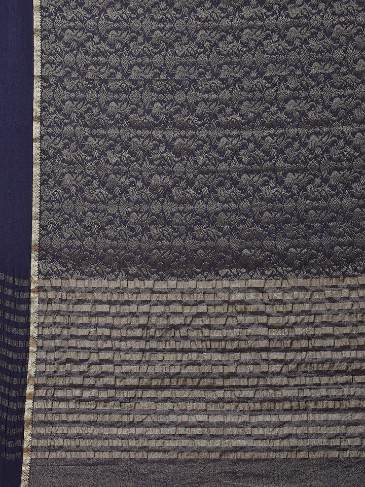 Light Brocade Georgette Plain Saree