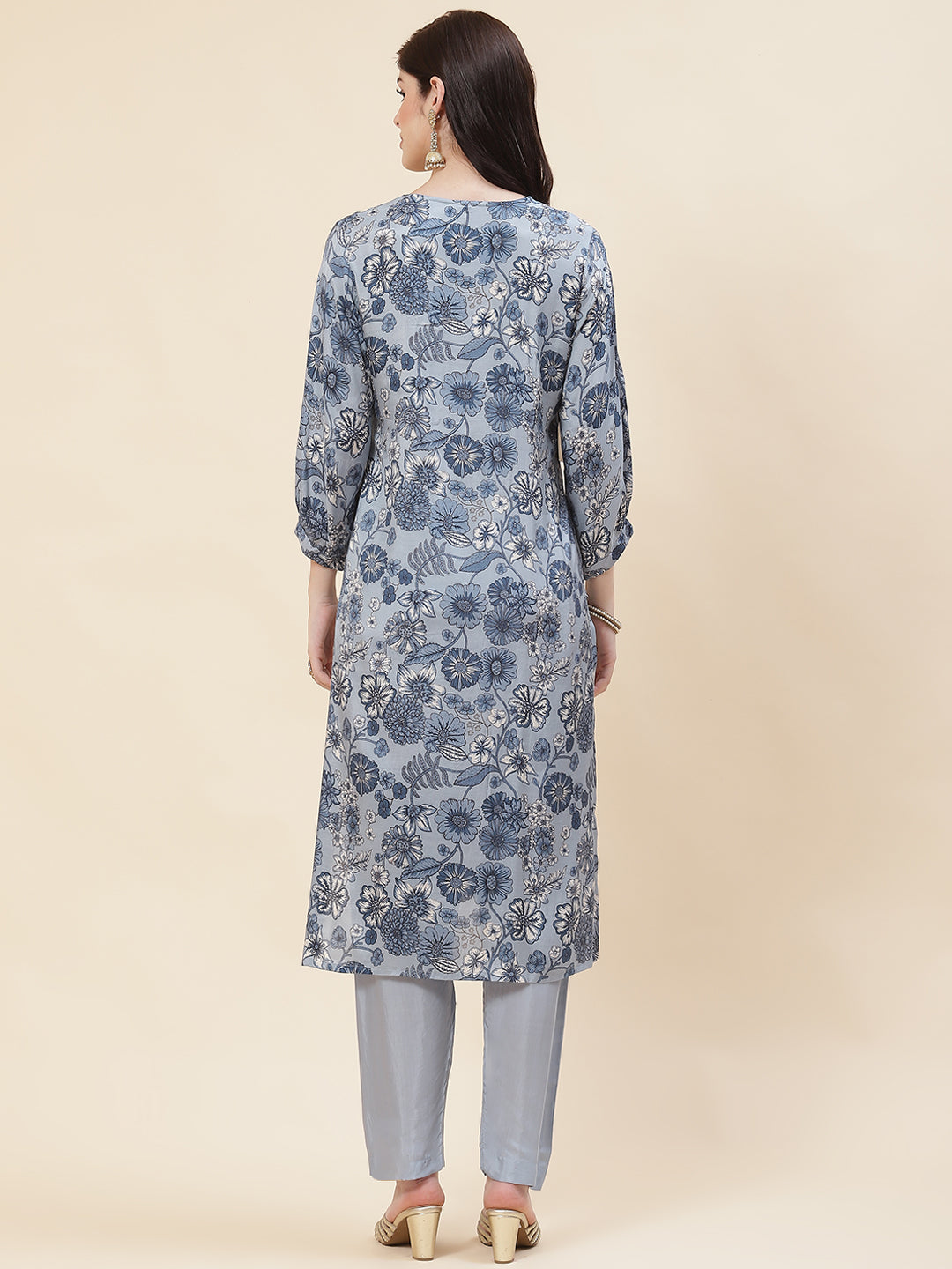 Printed Muslin Kurta With Pants