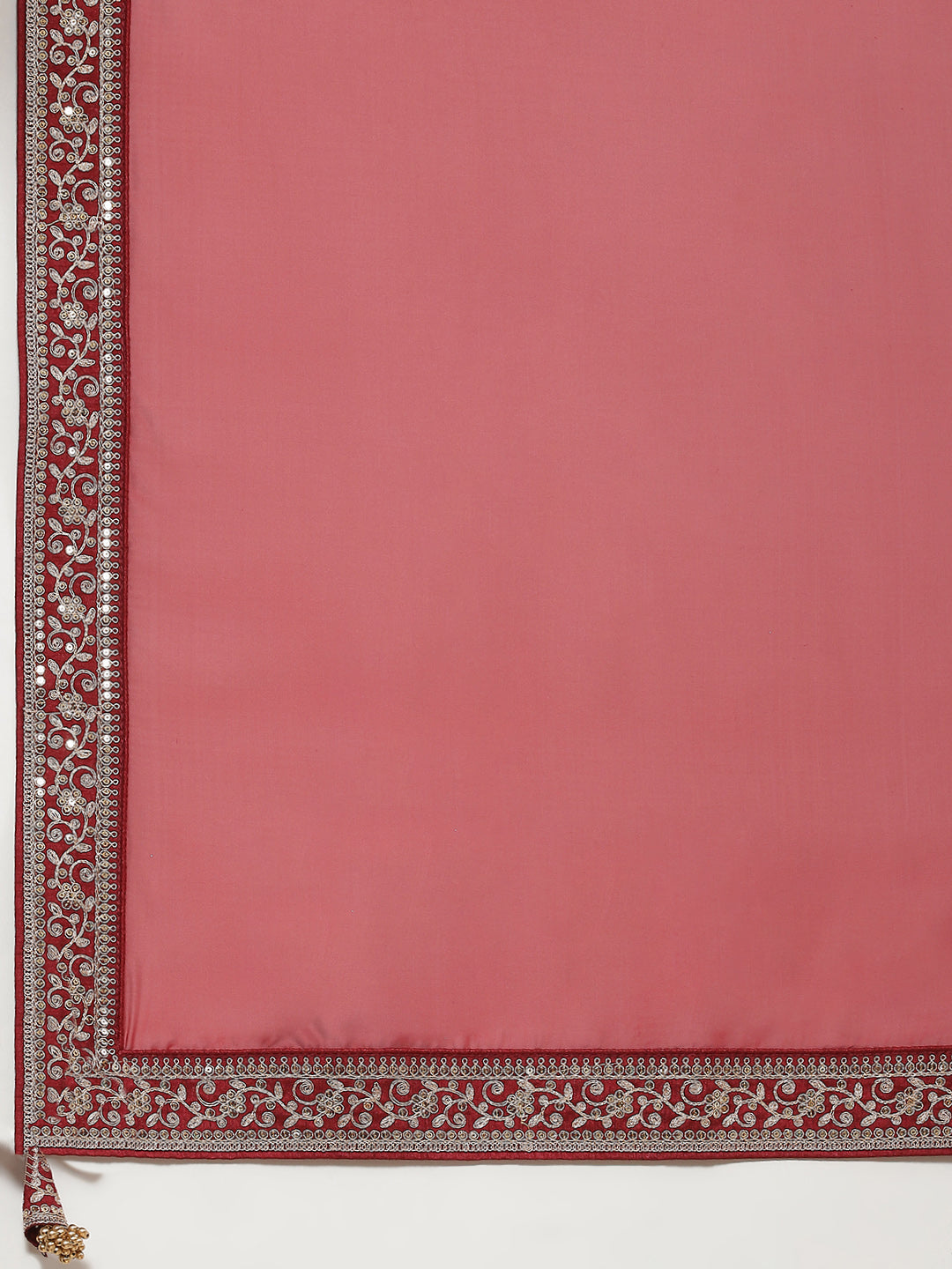 Plain &amp; Embroidered Border Organza Saree