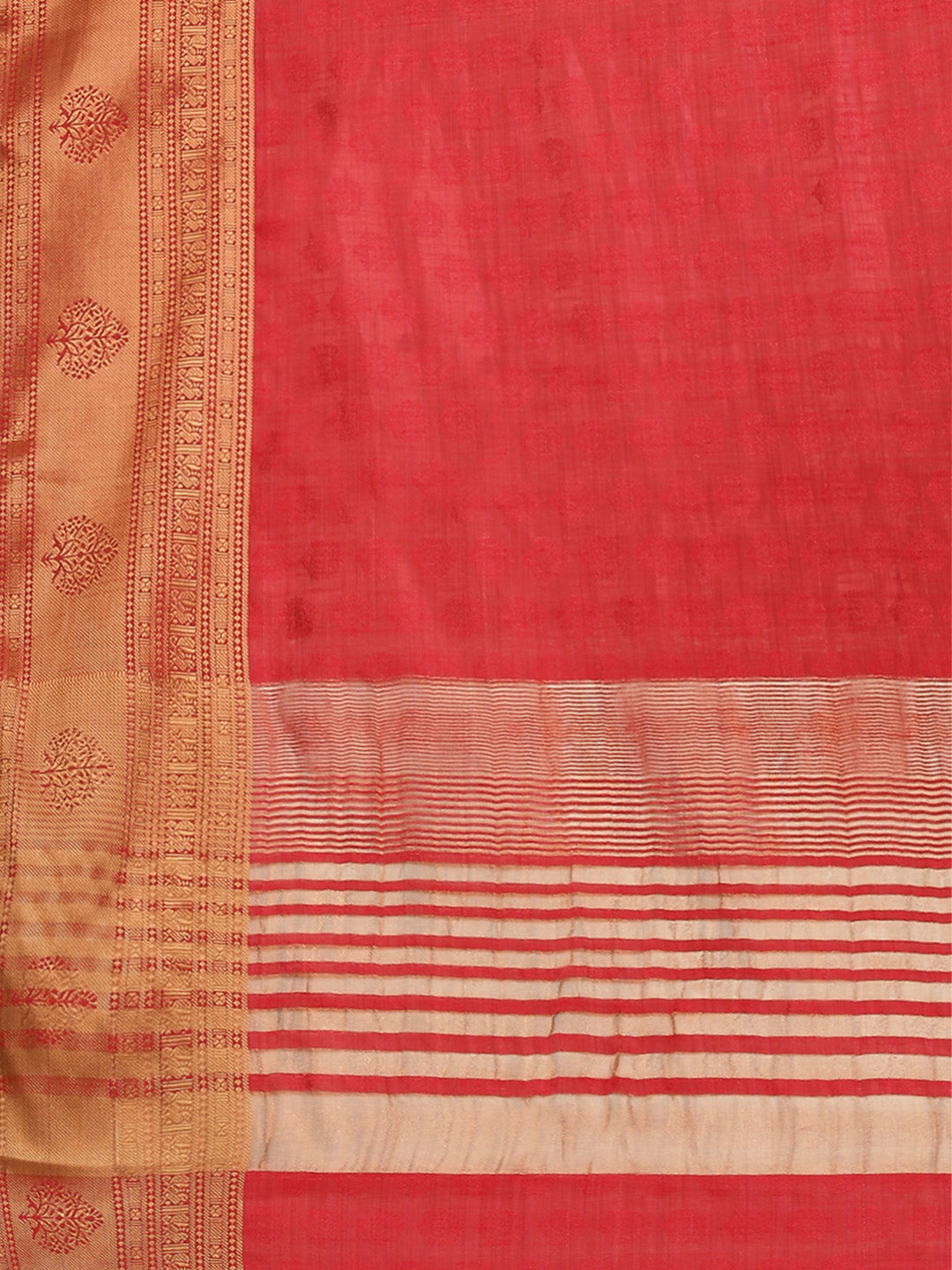 Zari Border Booti Tussar Woven Saree