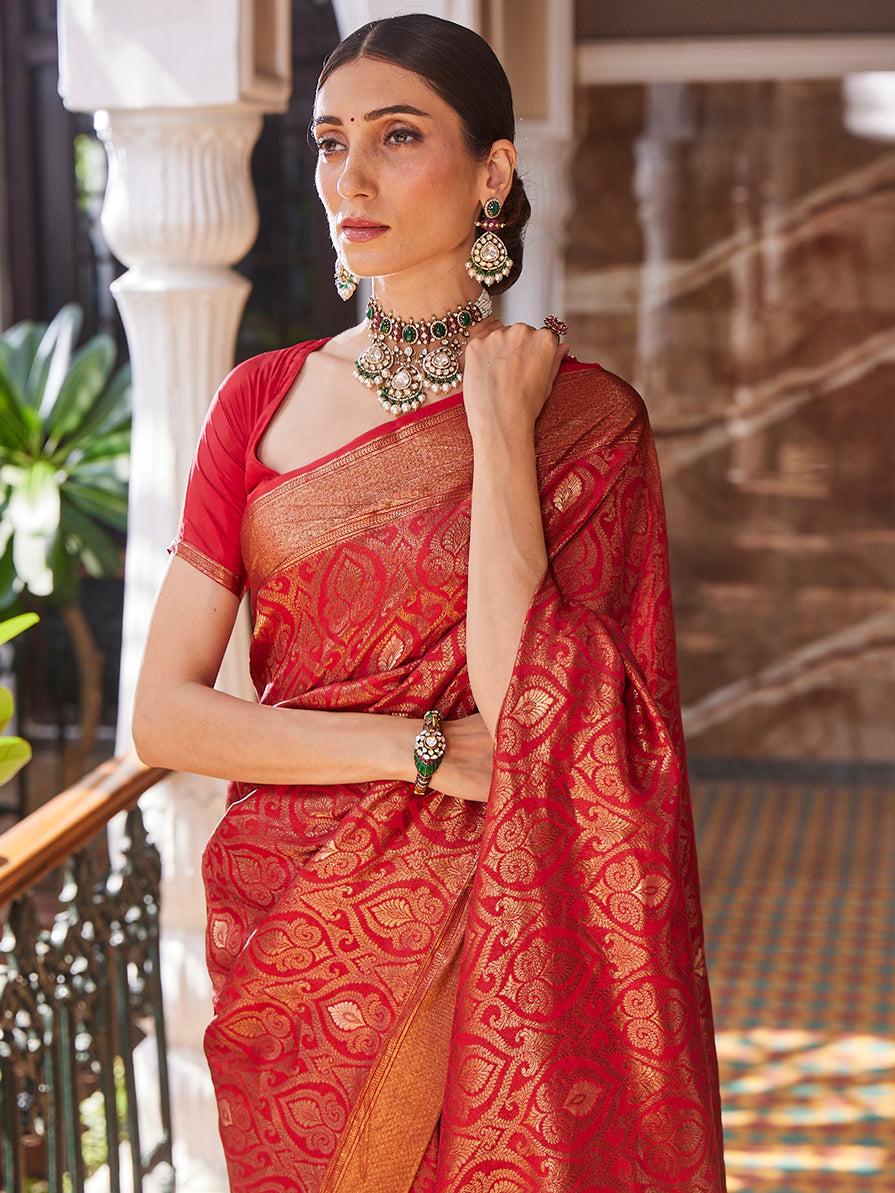 Antique Jaal Crepe Plain Saree