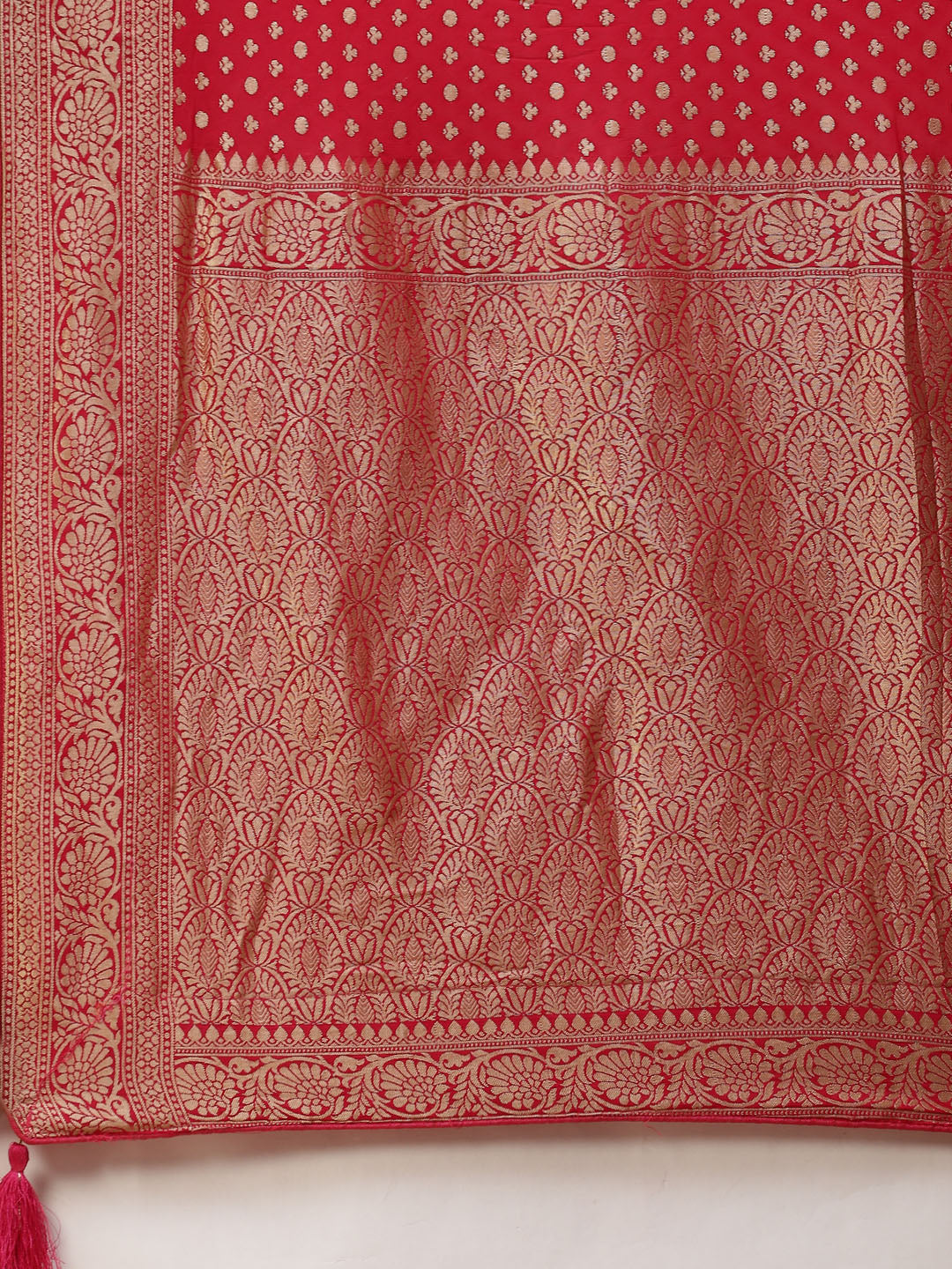 Zari Border Booti Georgette  Plain Saree