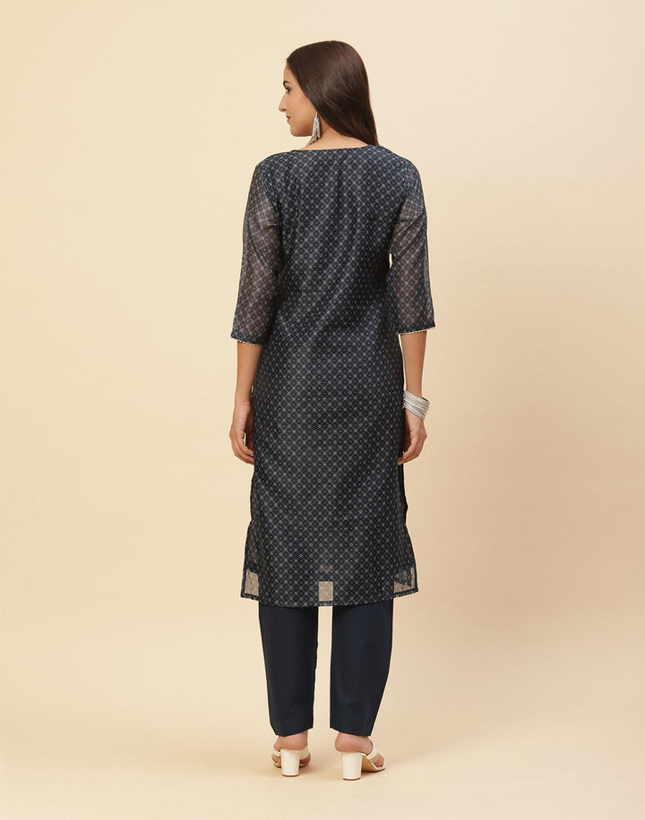 Embroidered Cotton Kurti With Pant
