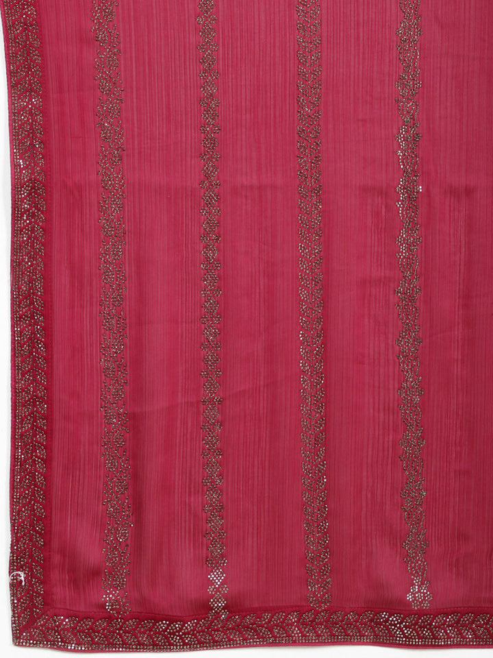 Stone Embroidered Chiffon Saree