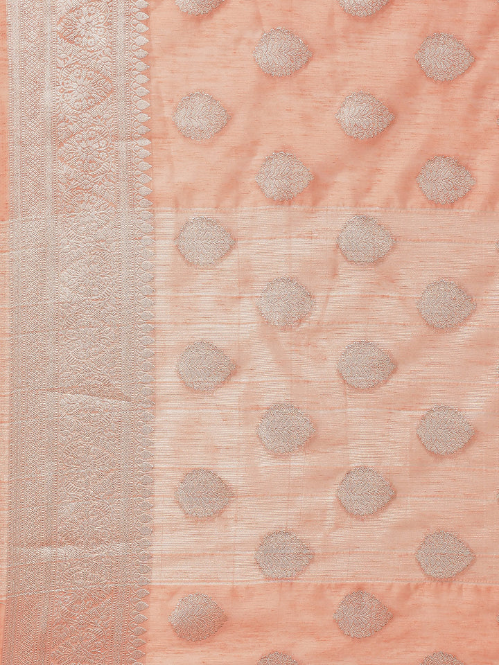 Zari Border Booti Art Handloom Woven Saree