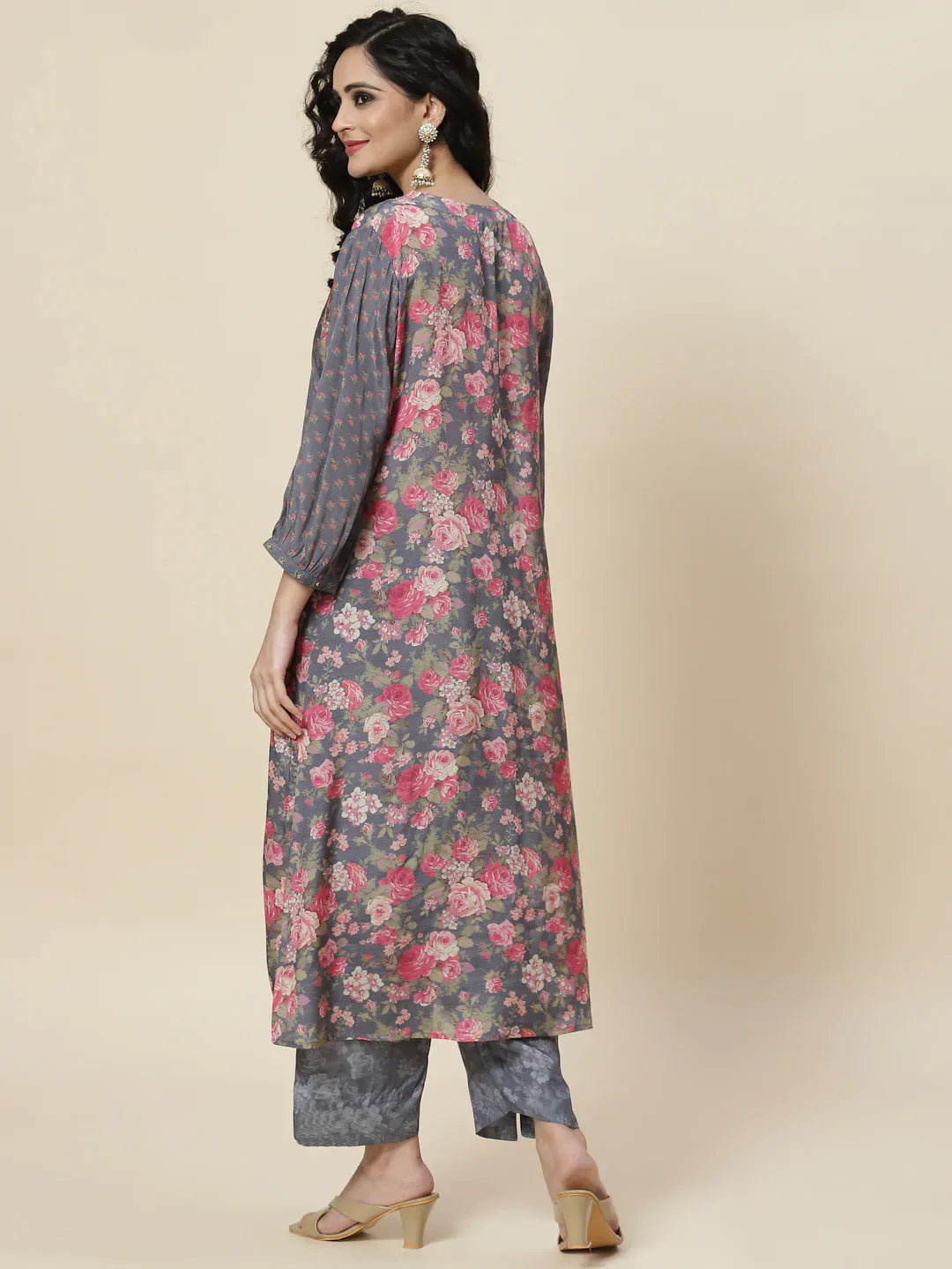 Printed Crepe Kurta With Palazzo