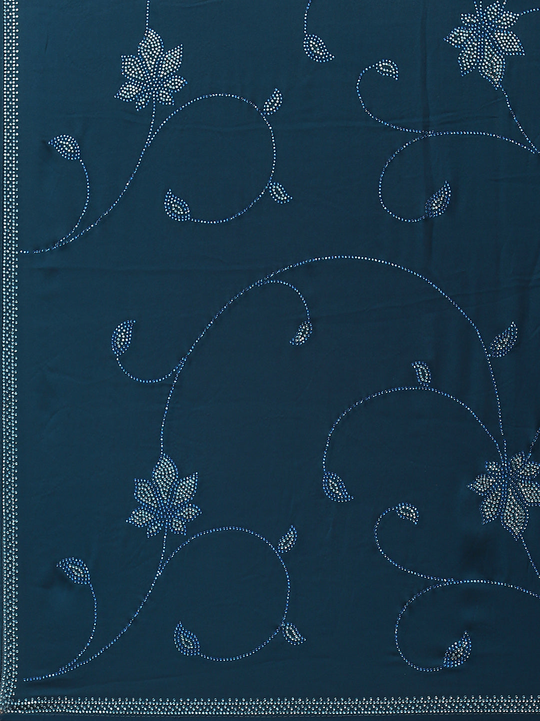 Stone Jaal Embroidered Satin Saree