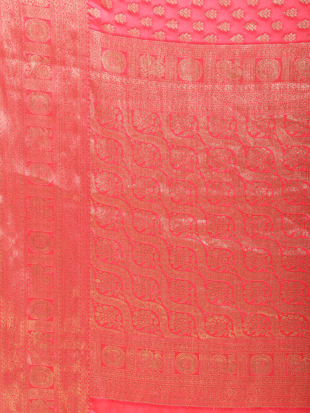 Zari Border Booti Plain Crepe Saree
