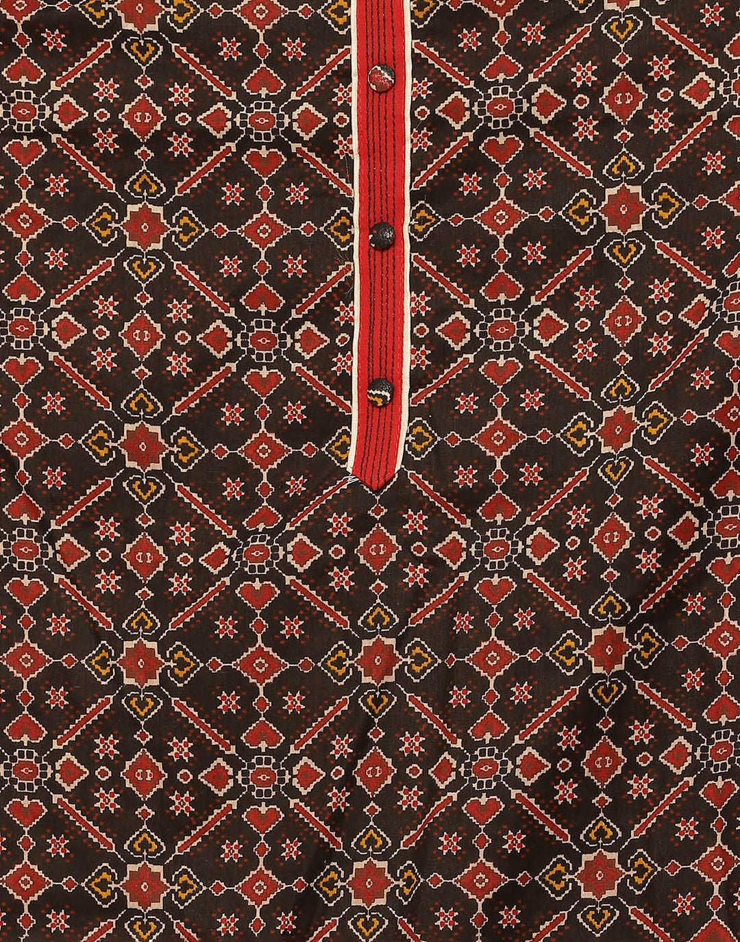 Printed Cotton Suit Piece With Kantha Work