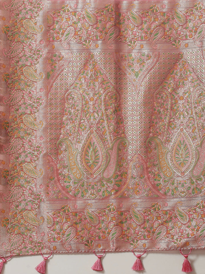 Zari Jaal Woven Organza Saree