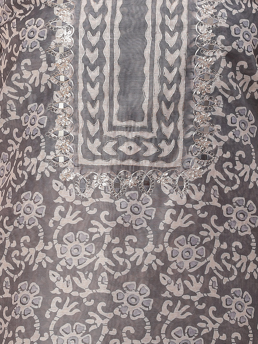 Printed Chanderi Unstitched Suit Piece With Dupatta
