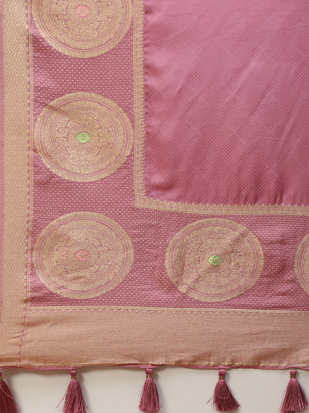Zari Border Booti Banarasi Woven Saree