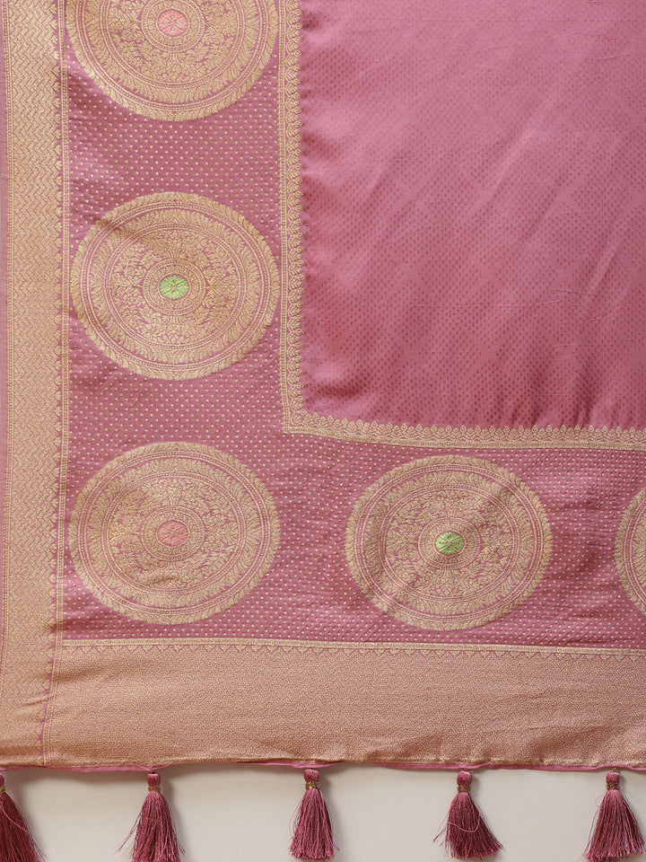 Zari Border Booti Banarasi Woven Saree