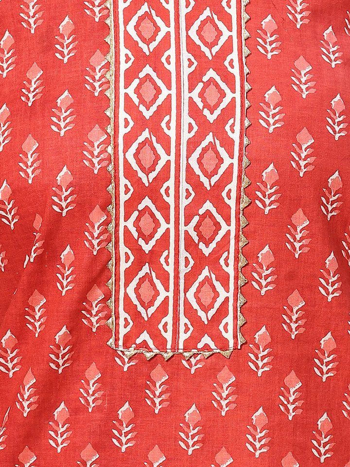Printed Cotton Unstitched Suit Piece With Dupatta