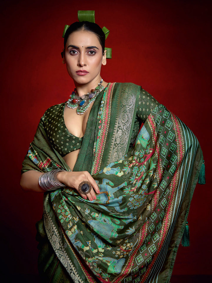 Printed Art Silk Saree