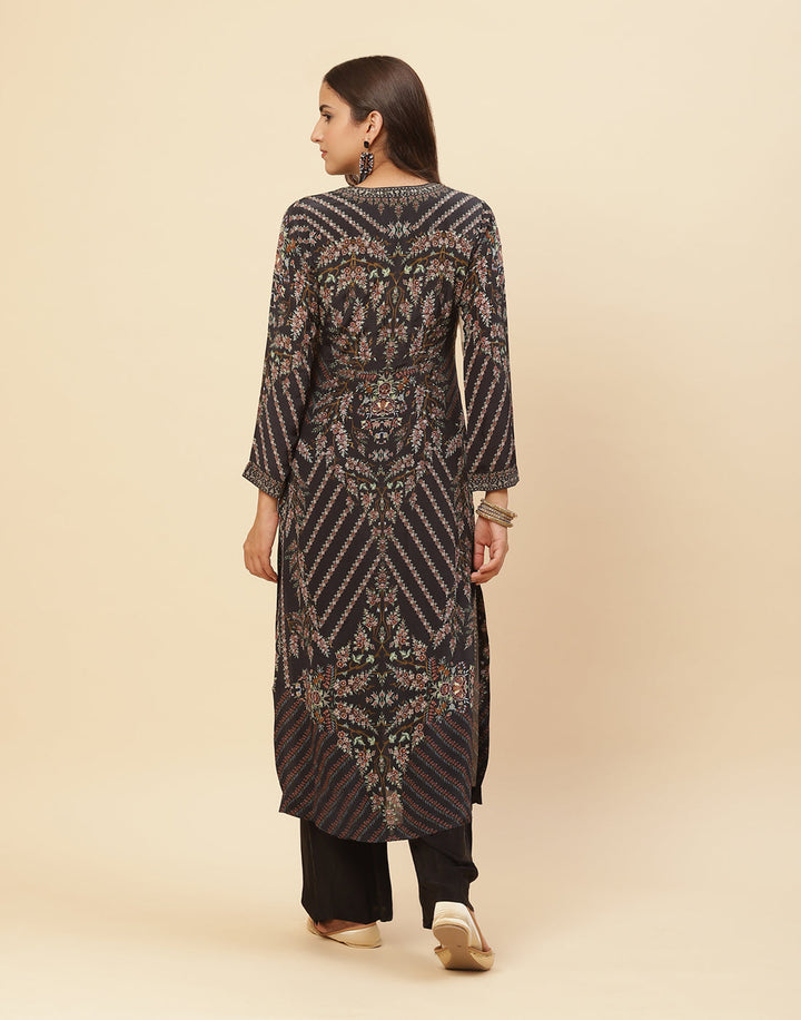 Digital Printed Crepe Salwar Kameez Stitched Suit With Georgette Dupatta