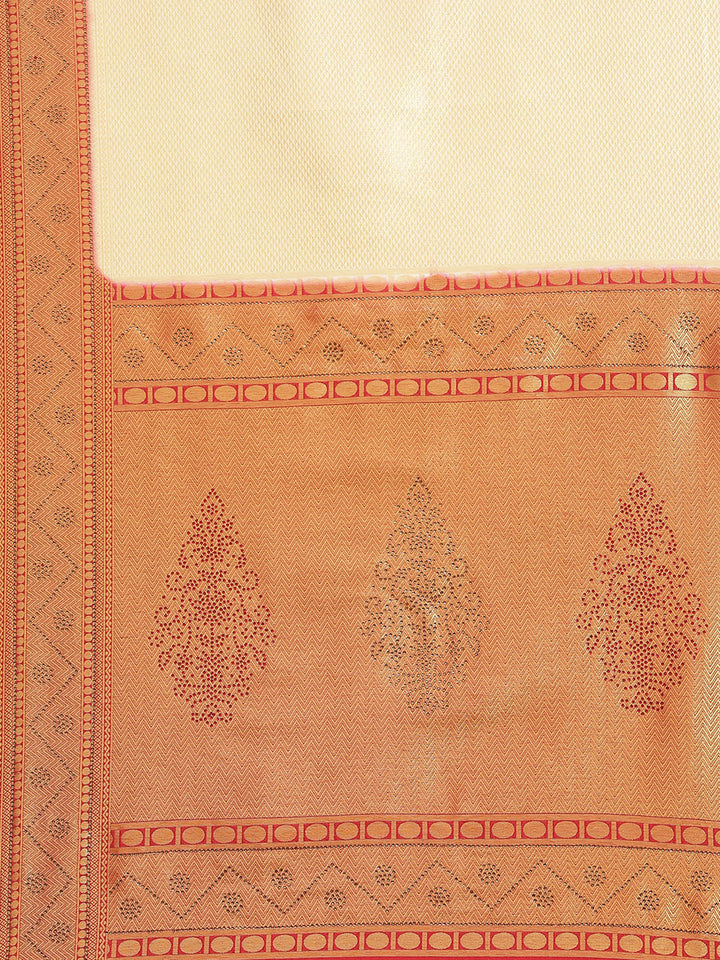 Brocade Art Handloom Saree with Stone Booti