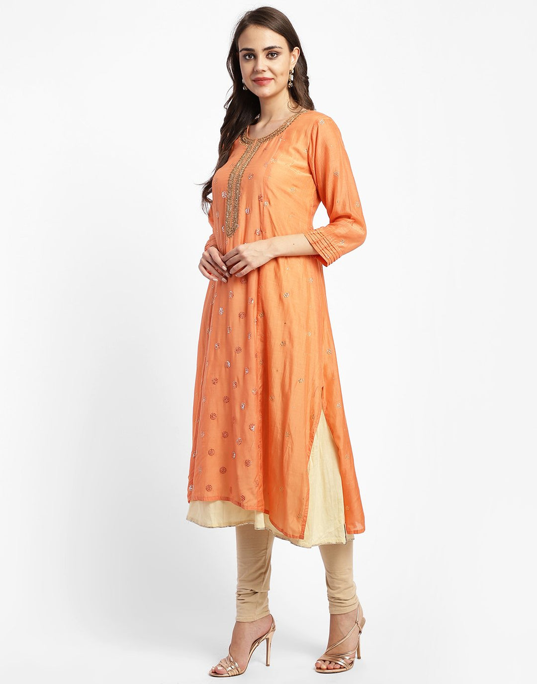 Printed Cotton Chanderi Kurti