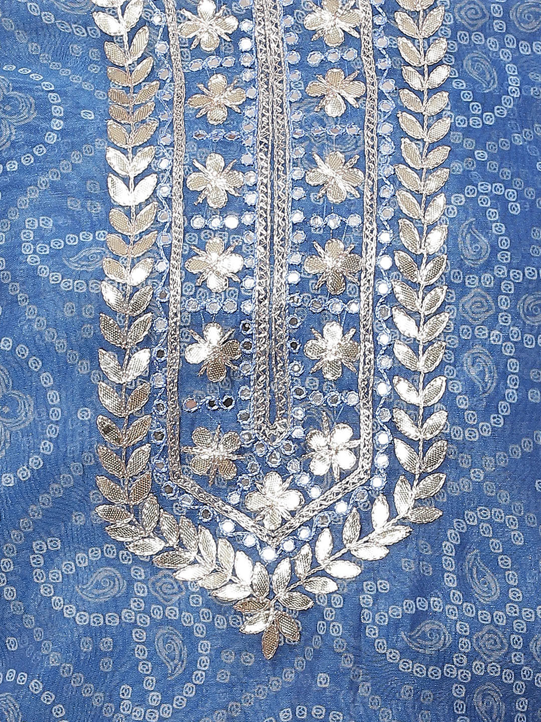 Bandhani Printed Organza Unstitched Suit Piece With Dupatta