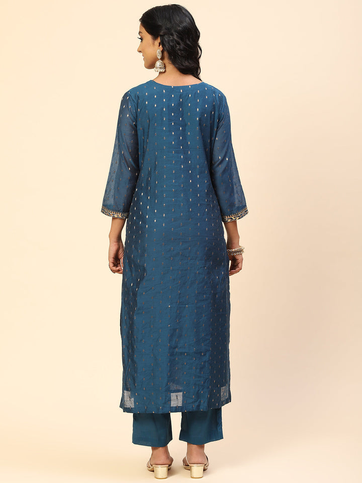 Zari Gota Work Chanderi Kurta With Pants