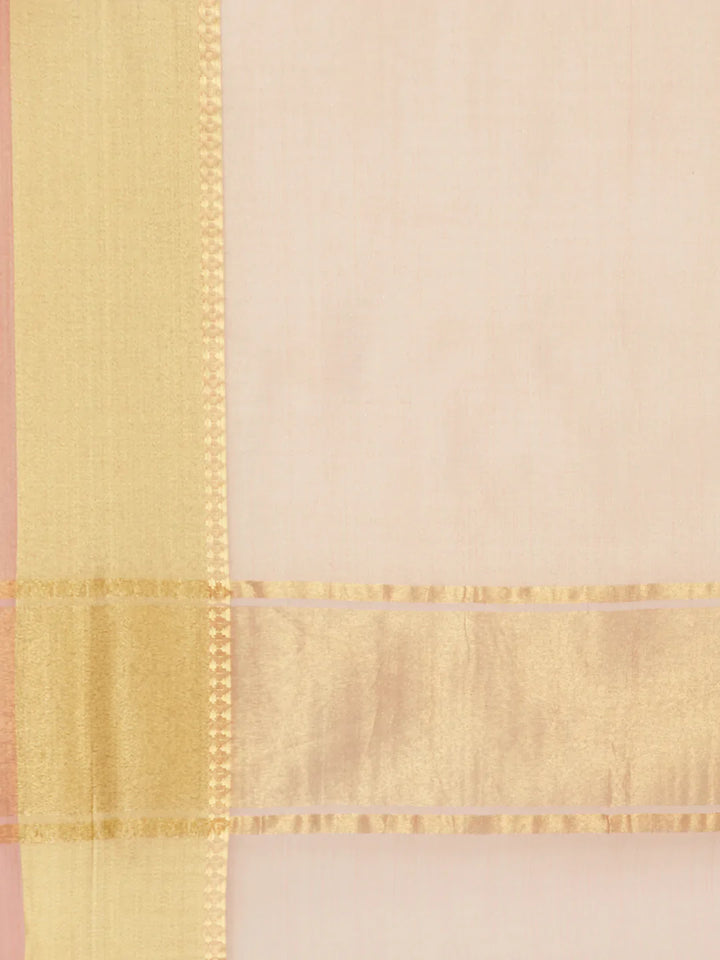 Plain Zari Border Handloom Woven Saree